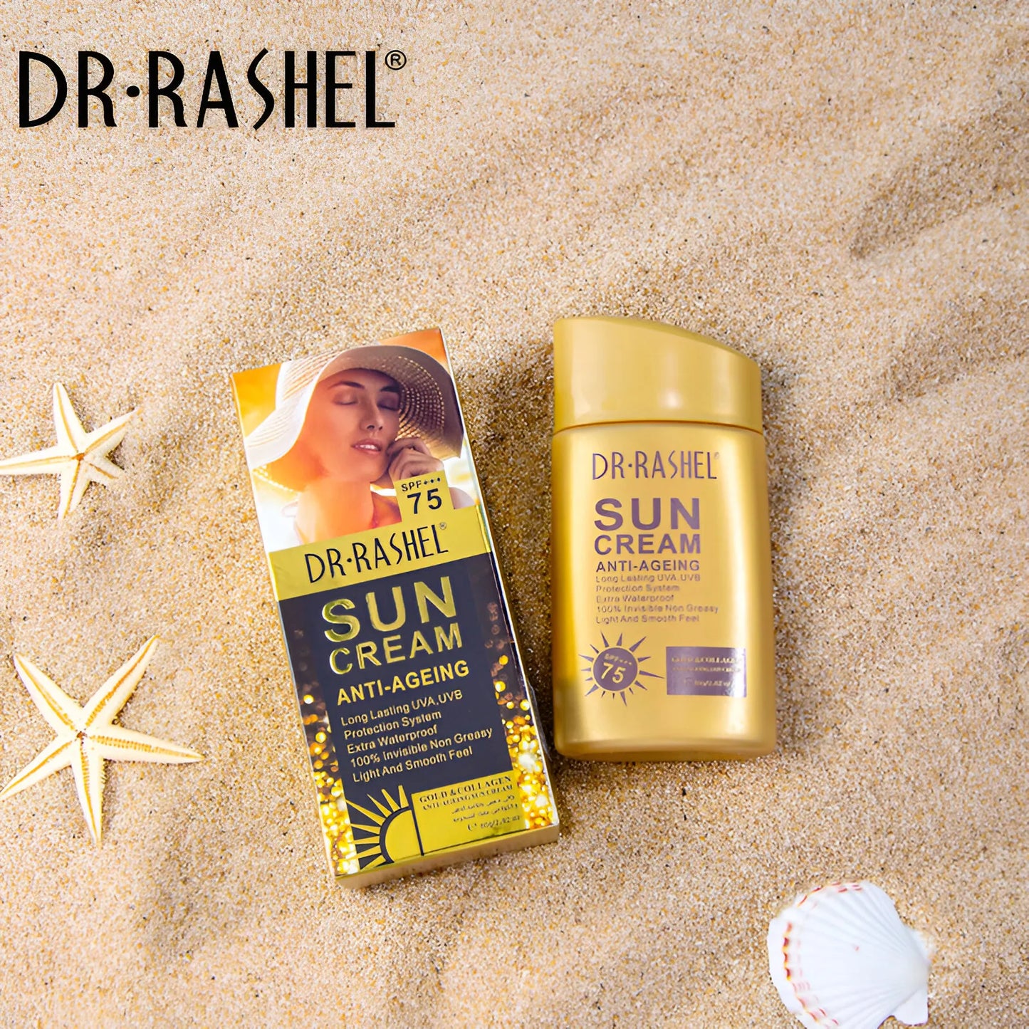 DR RASHEL CREMA SOLAR ANTI-EDAD SPF 75++ Oro