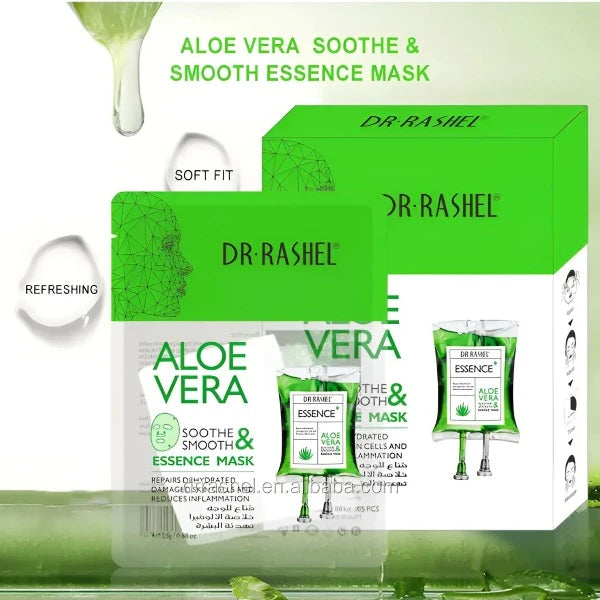 DR. RASHEL MASCARILLA FACIAL DE ALOE VERA SOOTHE, SUAVIZA Y ESENCIA