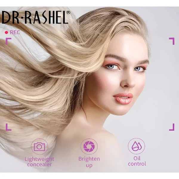 Model wearing Dr. Rashel Vitamin E BB Cream, showing radiant and healthy skin.