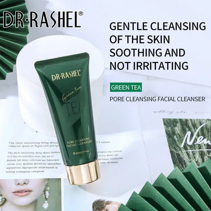 Dr. Rashel Green Tea Cleanser – Gentle, soothing, and hydrating for sensitive skin.